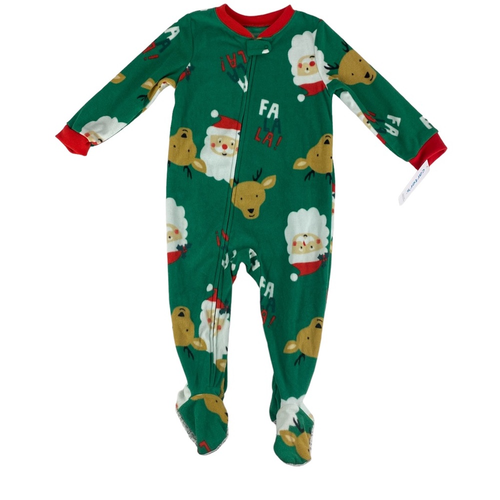 NWT Carters 1 Piece Full Christmas Zipper Pajamas - Size 24M